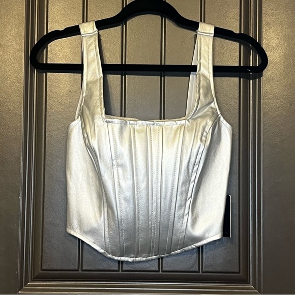 Japna Tops - NWT Japna Silver Zipper Corset, Size Medium